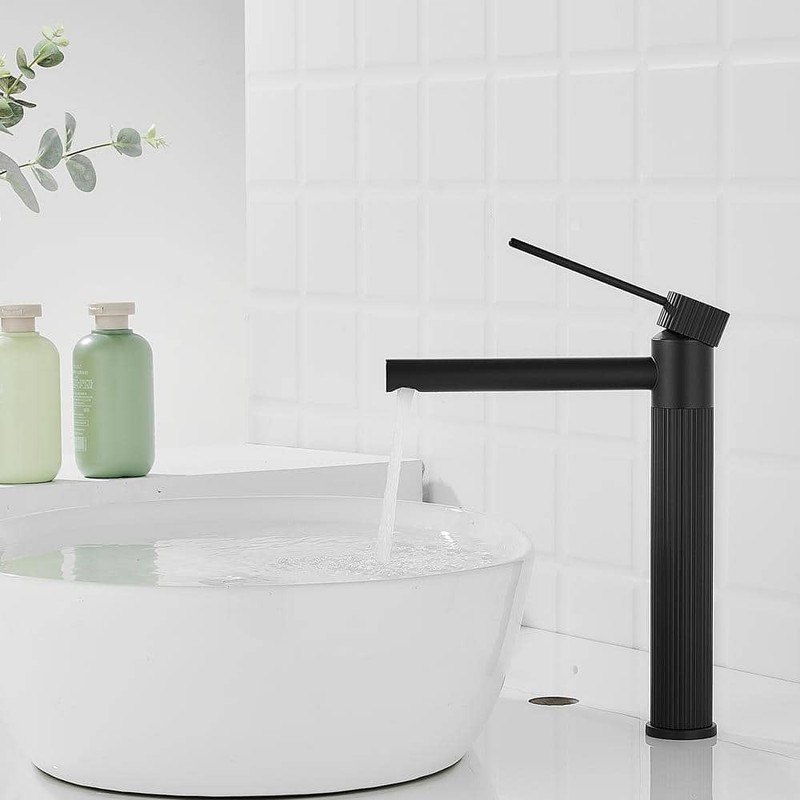 androme Single Hole Bathroom Faucet Matte Black with Pop Up Drain - Image 3