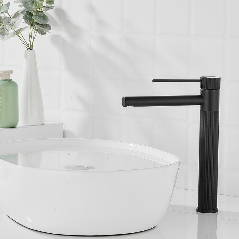 androme Single Hole Bathroom Faucet Matte Black with Pop Up Drain - Image 4