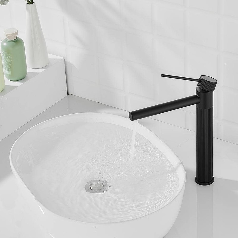 androme Single Hole Bathroom Faucet Matte Black with Pop Up Drain - Image 5