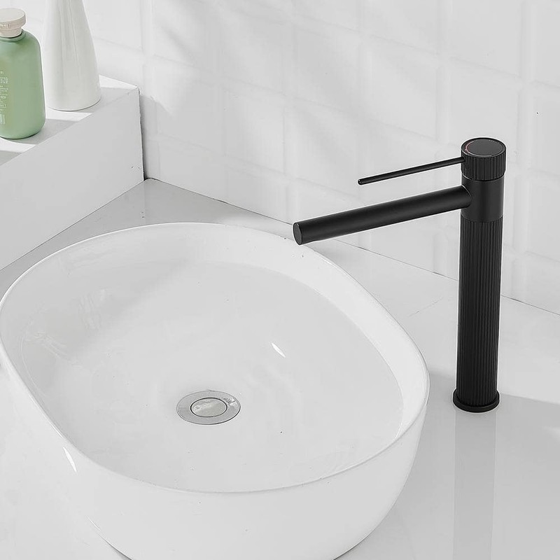 androme Single Hole Bathroom Faucet Matte Black with Pop Up Drain - Image 6