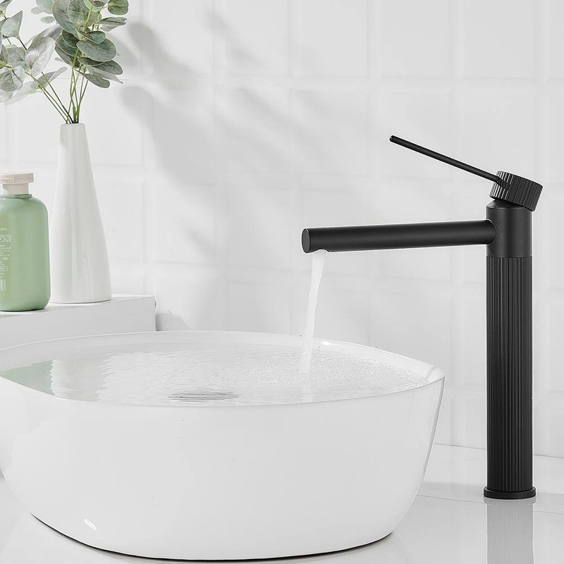 androme Single Hole Bathroom Faucet Matte Black with Pop Up Drain - Image 7