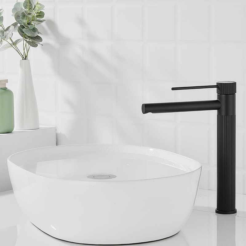 androme Single Hole Bathroom Faucet Matte Black with Pop Up Drain - Image 12