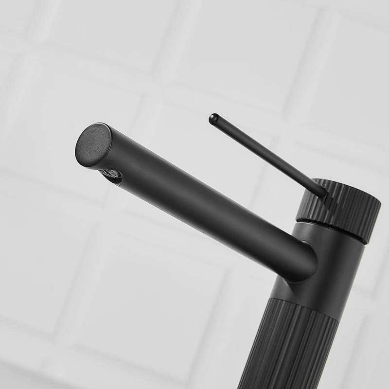androme Single Hole Bathroom Faucet Matte Black with Pop Up Drain - Image 14