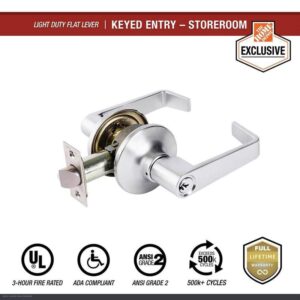 Universal Hardware Commercial Storeroom Lever, ADA, UL 3-Hour Fire, Satin Chrome