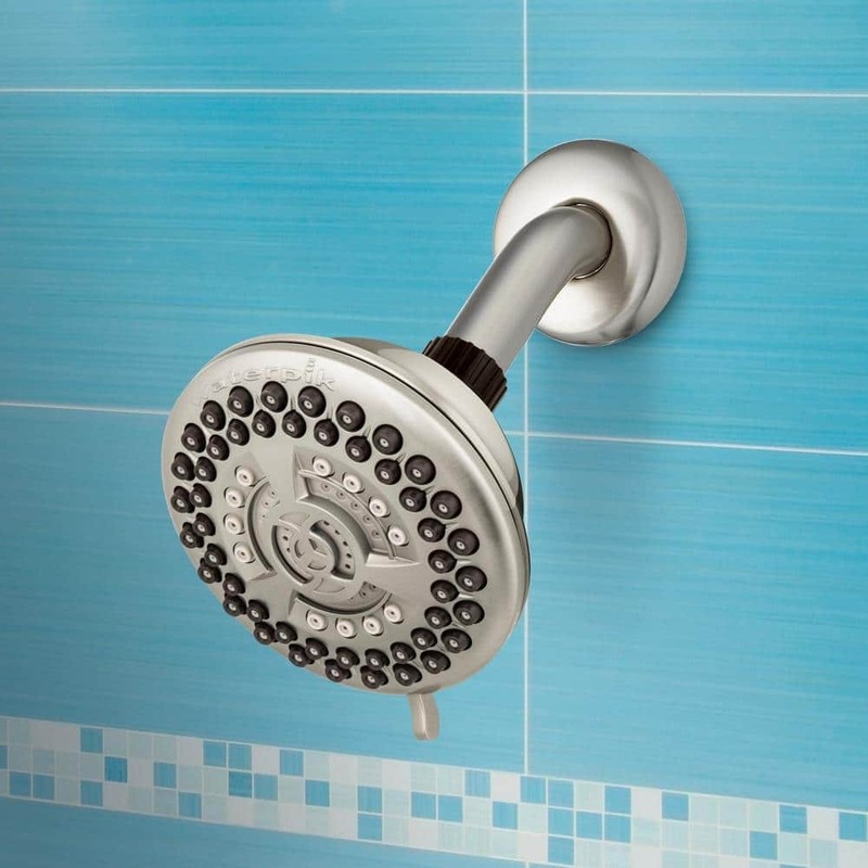 Waterpik 9-Spray 4.5 in. Single Wall Mount Low Flow Fixed Adjustable Shower Head - Image 4