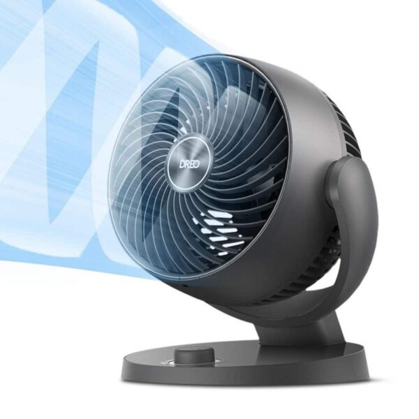 DREO 7 in. Air Circulator Desk Fan, 70 ft. Airflow, 120 Tilt, 28 db, Black