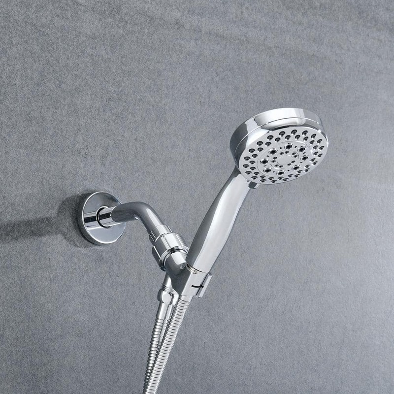 Fapully 5-Spray Wall Mounted Handheld Shower Head 2.5 GPM Chrome