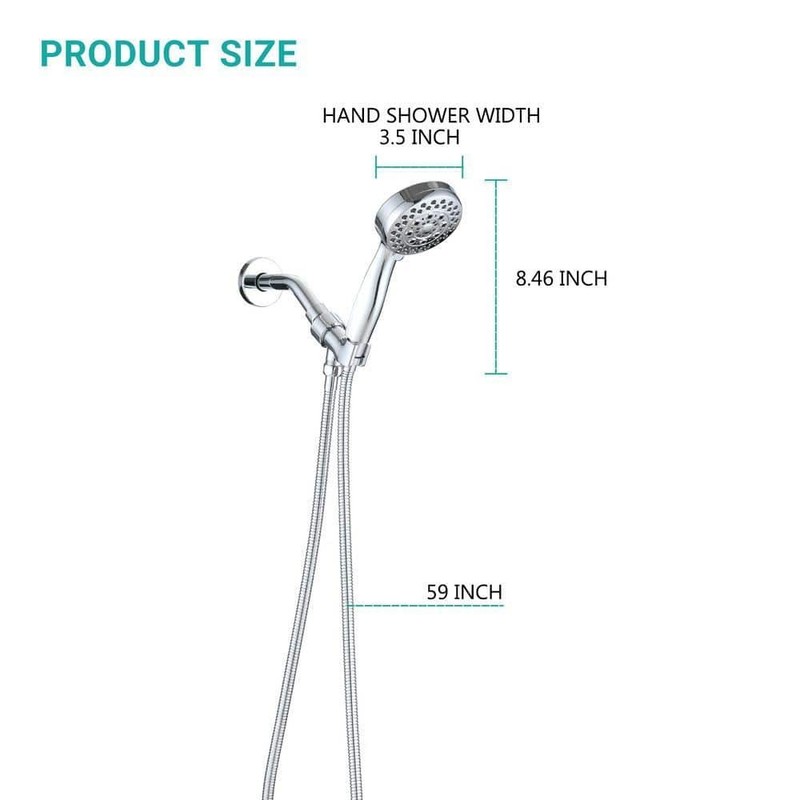 Fapully 5-Spray Wall Mounted Handheld Shower Head 2.5 GPM Chrome - Image 5