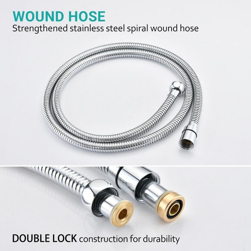 Fapully 5-Spray Wall Mounted Handheld Shower Head 2.5 GPM Chrome - Image 6