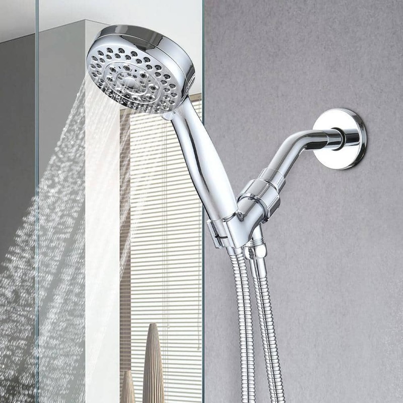 Fapully 5-Spray Wall Mounted Handheld Shower Head 2.5 GPM Chrome - Image 7