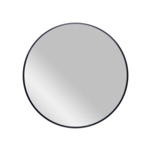 Home Decorators Mona 24" W x 24" H Round Stainless Steel Wall Mirror Matte Black