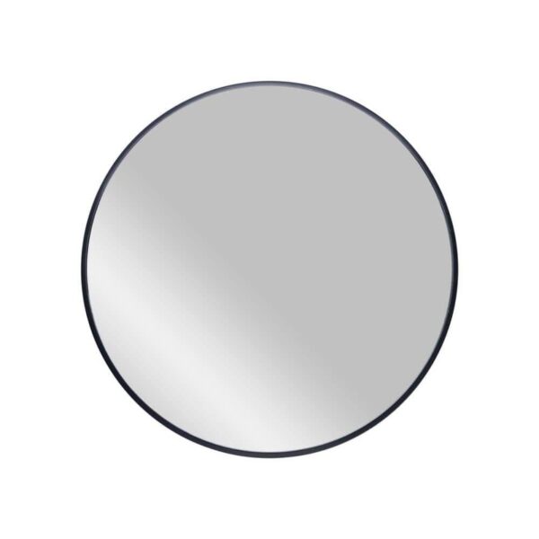 Home Decorators Mona 24" W x 24" H Round Stainless Steel Wall Mirror Matte Black