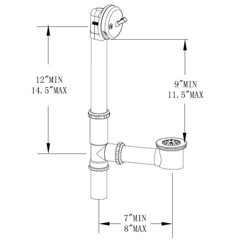 Everbilt 1-1/2 in. 20-Gauge Brass Bath Waste Overflow Drain Chrome - Image 2
