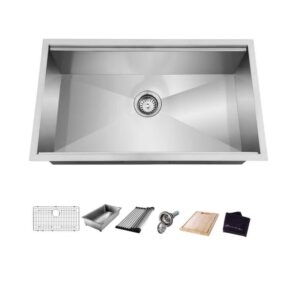 Glacier Bay 30" Undermount Single Bowl 18 Gauge Stainless Steel Kitchen Sink