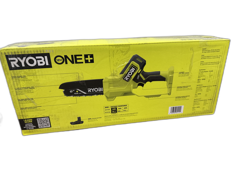 RYOBI ONE+ 18V 6 in. Cordless Battery Mini Chainsaw w/2.0 Ah Battery+Charger - Image 14