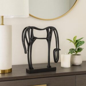 Liv & Skye Black 13.5"x15" Metal Modern Cut-out Horse Figurine