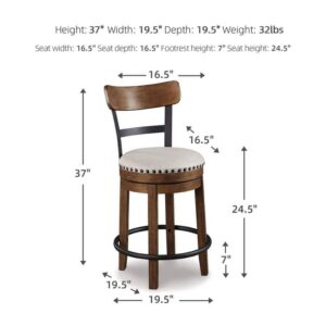 Signature DESIGN BY ASHLEY Valebeck 24.5" Brown Wood Counter Height Bar Stool