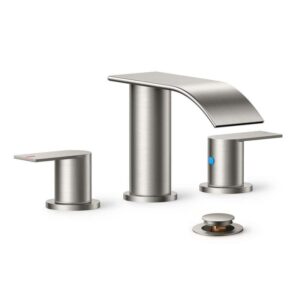 androme 8 in. Widespread Double Handle Bathroom Faucet with Metal Drain in BN