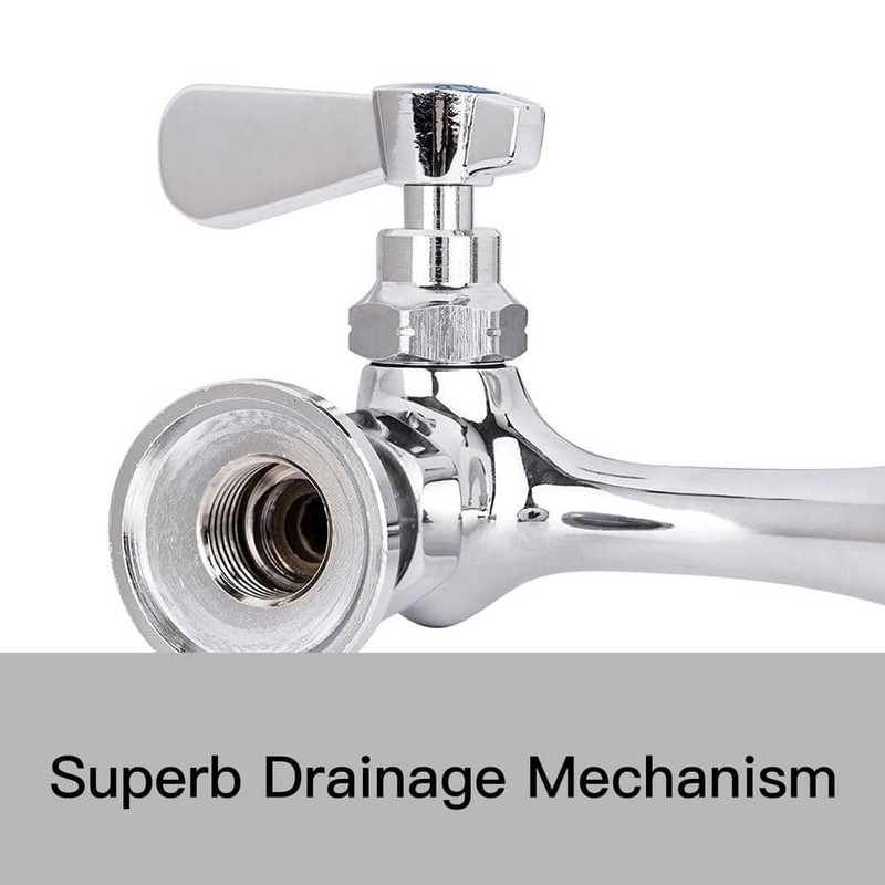 BWE 2-Handle Wall Mount Kitchen Faucet 8" Swivel Spout Polished Chrome - Image 10