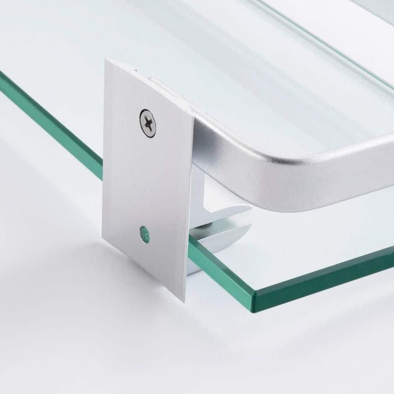 KES 14 in. W x 2 in. H x 5 in. D Bathroom Aluminum Tempered Glass Shelf 2 Pack - Image 5