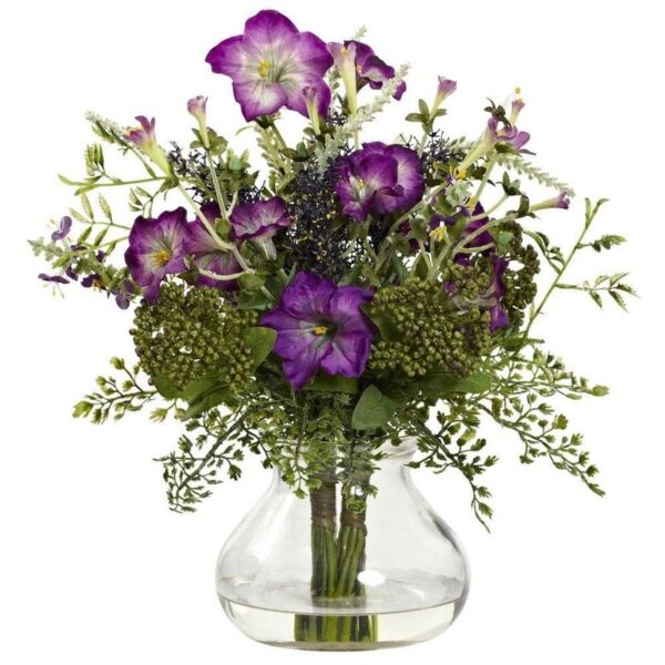 Nearly Natural Artificial Mixed Morning Glory with Vase