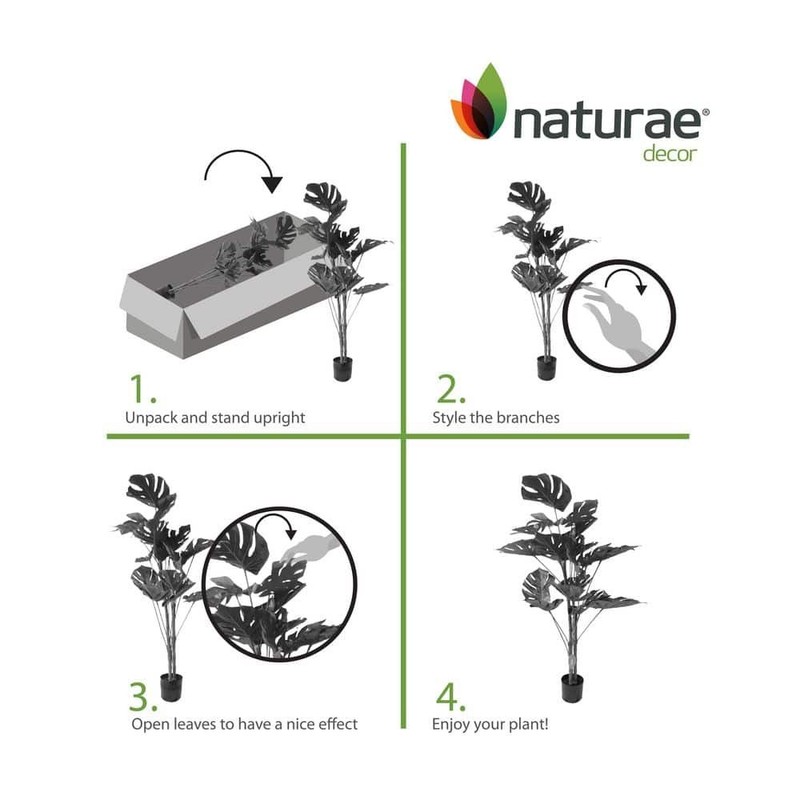 NATURAE DECOR Artificial 29 in. Monstera Indoor and Outdoor Plants - Image 5