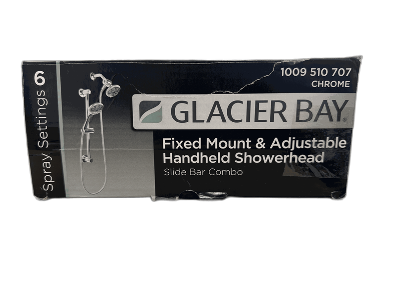 Glacier Bay Wall Bar 6-Spray 1.8 GPM Dual Shower Heads Wall Mount Chrome - Image 4