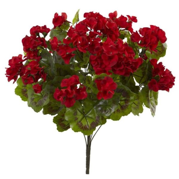 Nearly Natural UV Resistant Indoor/Outdoor Geranium Artificial Bush (Set of 3)