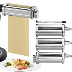SVOPES Pasta Attachment for KitchenAid Mixer, Stainless Steel 3-Piece Set