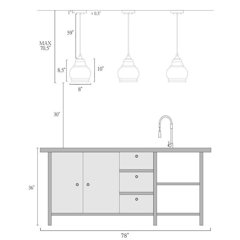 Uolfin Pendant Light 1-Light Plating Brass Smoked Glass Shade Kitchen Island - Image 5