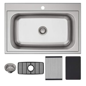 Elkay Parkway 33" Drop-In Single Bowl Stainless Steel Workstation Sink Kit