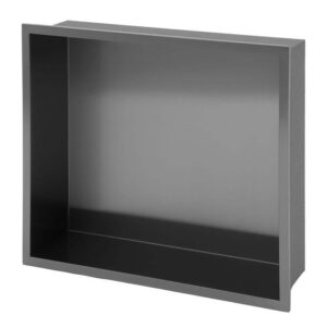 FUNKOL 17x15 Gunmetal Black Stainless Steel Wall Mounted Shower Niche Shelf