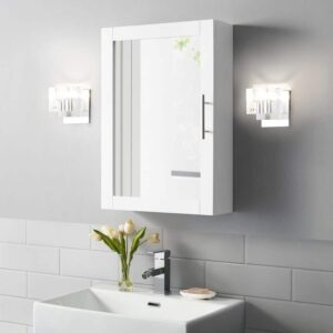 CROSLEY FURNITURE Savannah 18x26x6 in. Mirrored Medicine Cabinet White