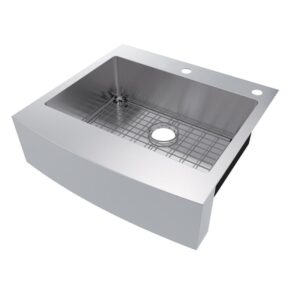 Glacier Bay 27 in. Stainless Steel 2-Hole Single Bowl Farmhouse Sink