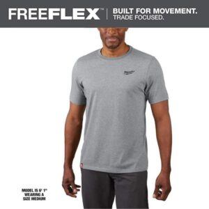 Milwaukee Men's Large Gray Cotton/Polyester Short-Sleeve Hybrid Work T-Shirt