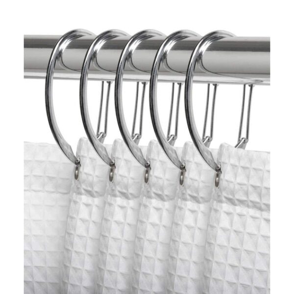 Utopia Alley Shower Rings, Rustproof Zinc Hooks in Chrome, Set of 12