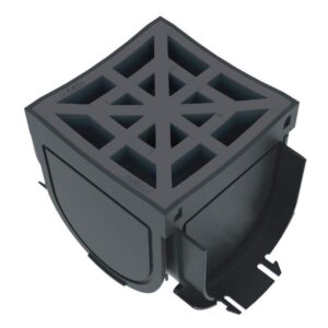 RELN 4.75" Storm Drain Polypropylene 4-Way Adapter Black Grate