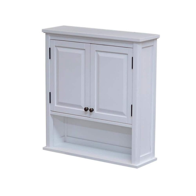 Alaterre Furniture Dorset 27" Wall Mounted Bath Storage Cabinet 2 Doors White - Image 11