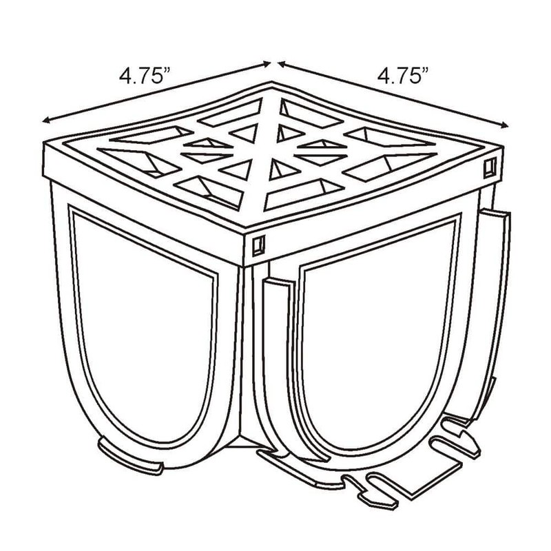 RELN 4.75" Storm Drain Polypropylene 4-Way Adapter Black Grate - Image 6