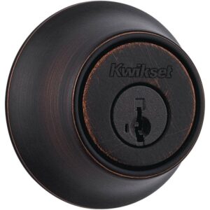 Kwikset 660 Venetian Bronze Single Cylinder Deadbolt SmartKey Security Microban