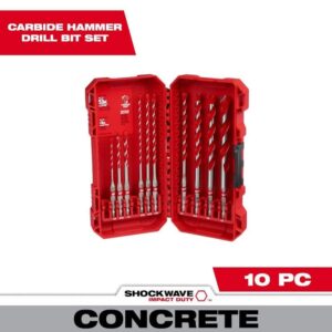 Milwaukee SHOCKWAVE Carbide Hammer Drill Bit Set. (10-Piece)