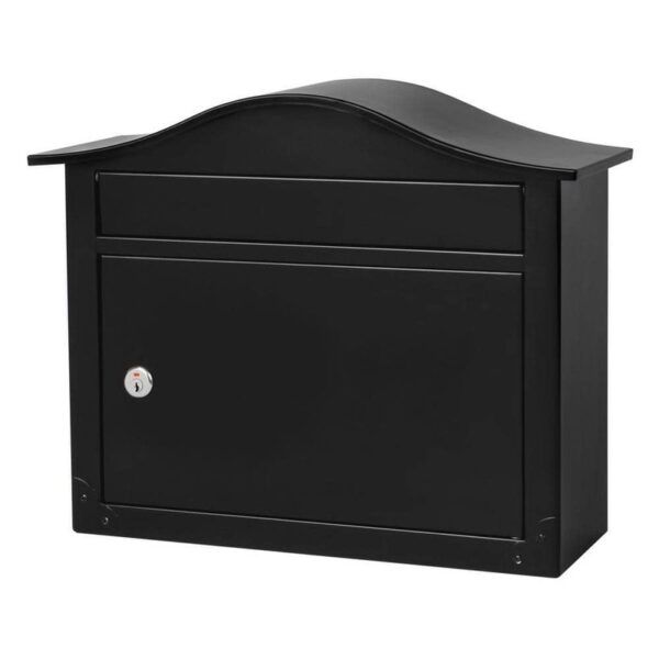Architectural Mailboxes Saratoga Black, Medium, Steel,Locking Wall Mount Mailbox
