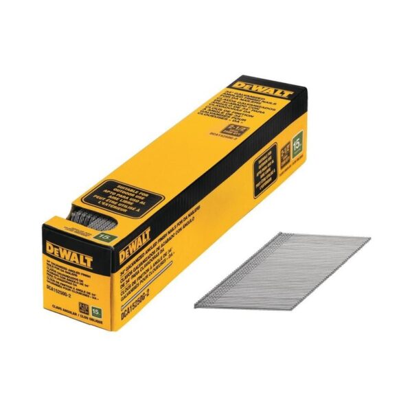 DEWALT 2-1/2 in. x 15-Gauge Hot Galvanized Angled Nails (2500 Pieces)
