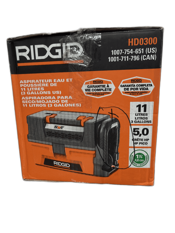 RIDGID 3 Gal. 5.0 Peak HP NXT Shop Vacuum Wet Dry Vac NO HOSE