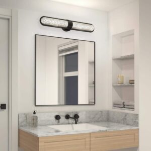 Artika Carat 27 in. 1 Light Matte Black LED 3 CCT Vanity Light Bar Bathroom