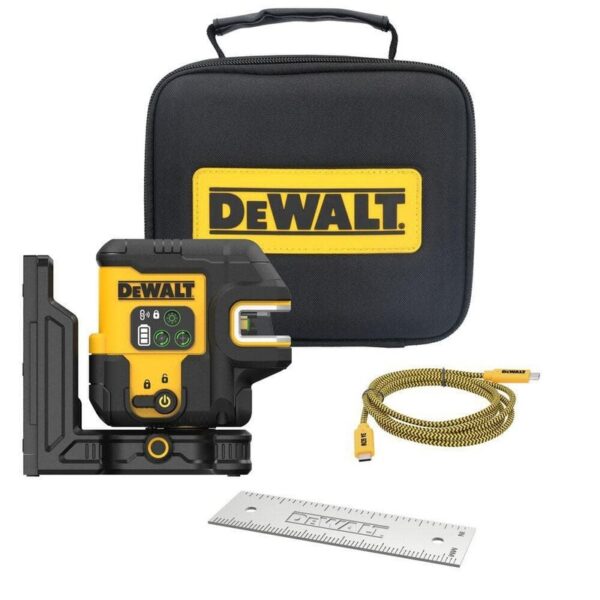 DEWALT 150 ft. Green Crossline and 2-Spot Laser Level with USB-C Charger