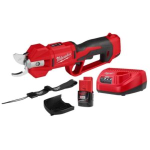 Milwaukee M12 12V Cordless Brushless Pruner Shears Kit 2.0 Ah Battery Charger