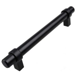 GlideRite 5 in. Matte Black Euro Style Solid Cabinet Drawer Bar Pulls (10-Pack)