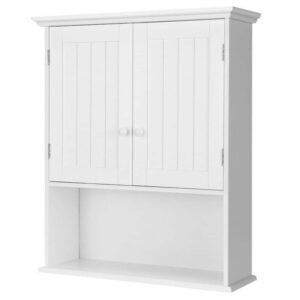 WELLFOR 23.5 in. W x 8 in. D x 28 in. H Bathroom Wall Cabinet in White