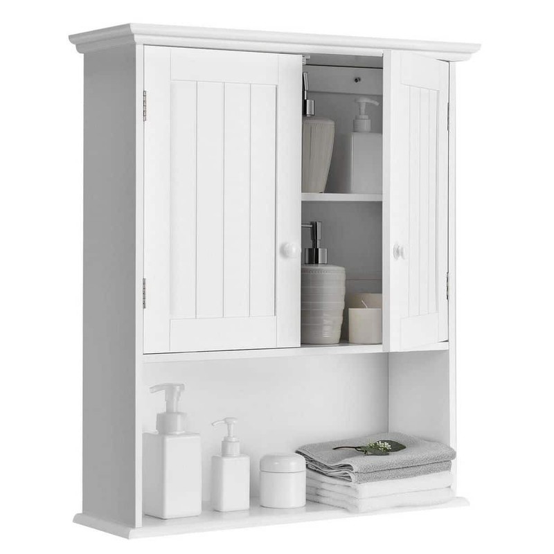 WELLFOR 23.5 in. W x 8 in. D x 28 in. H Bathroom Wall Cabinet in White - Image 5